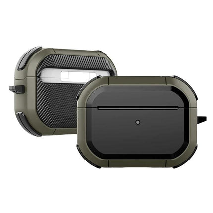 Daily Protective Case for Earphones During Commutes - olive green dustproof antifouling hard shell with carabiner clip