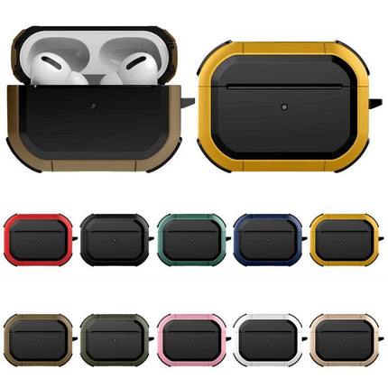 Daily Protective Case for Earphones During Commutes shown in multiple colors with dustproof antifouling design and carabiner attachment