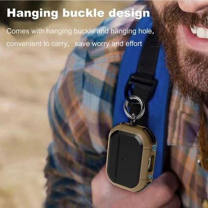 Daily Protective Case for Earphones During Commutes hanging on bag strap with buckle, dustproof antifouling earphone case ready for travel