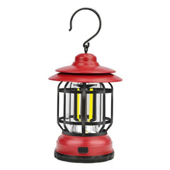 Vintage-Style Portable Camping Lantern with LED Light