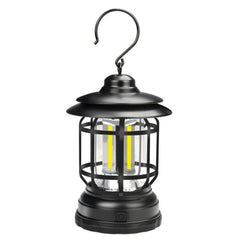 Vintage-Style Portable Camping Lantern with LED Light