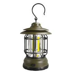 Vintage-Style Portable Camping Lantern with LED Light