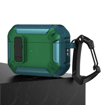 Practical Protective Case for Earphones During Daily Activities - rugged green 360-degree drop and scratch protection with carabiner