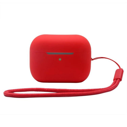 Silicone Protective Cover for AirPods Pro 2, Perfect for Daily Carry - red silicone case with wrist strap protecting charging case