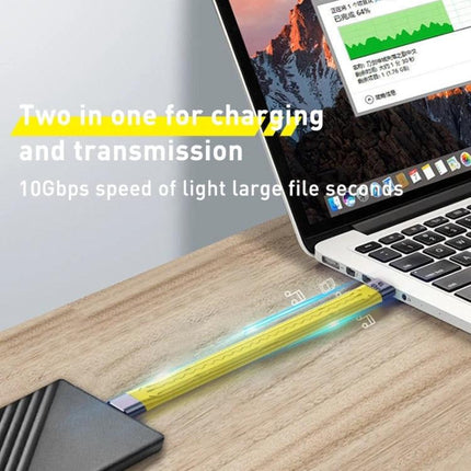 Flexible USB-C Cable for Everyday Device Connections on the Go connecting laptop to external drive, flexible TPE cable for charging and fast 10Gbps transfer