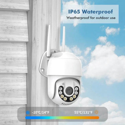QX59 Wireless Home Security Camera for Easy Monitoring mounted outdoors IP65 waterproof with night LEDs and weatherproof design