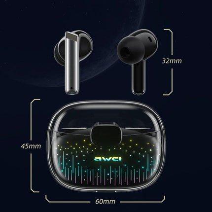 Awei True Wireless Earbuds With Starry Case For Commuting compact starry charging case with breathing lights and earbuds