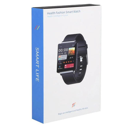 Essential Smart Watch for Daily Health and Activity Tracking - boxed health fashion smart watch showing heart rate, steps, and call alert on display
