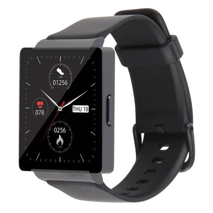 Essential Smart Watch for Daily Health and Activity Tracking — black smartwatch showing heart rate, step count, calories and call reminder on wrist display