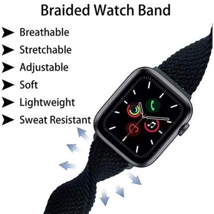 Braided Nylon Buckle Watch Band For Apple Watch 41mm