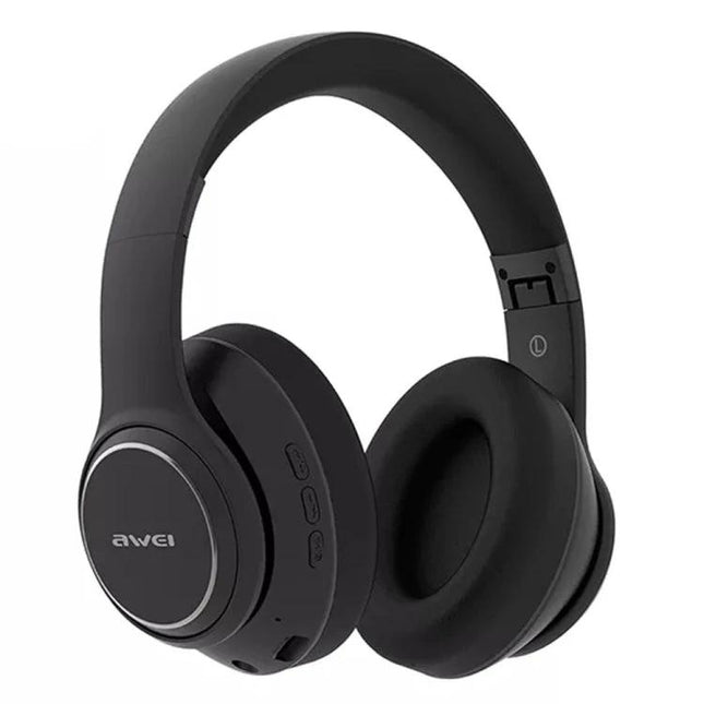 Awei Wireless Headphones With Comfortable Fit For Commuting black Bluetooth 5.0 over-ear headphones for travel and calls