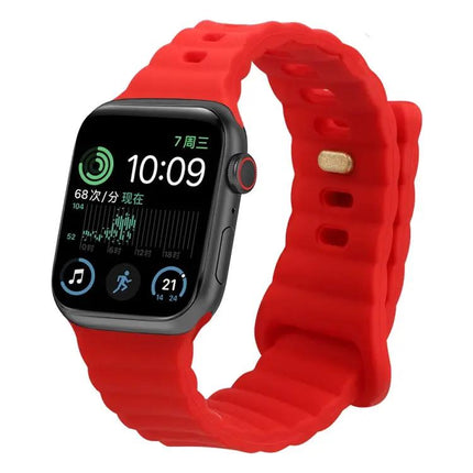 Reverse Buckle Silicone Watch Band For Apple Watch 38-49mm