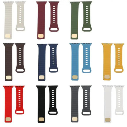 Reverse Buckle Silicone Watch Band For Apple Watch 38-49mm
