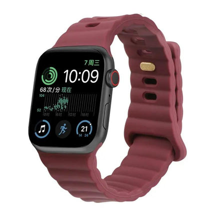 Reverse Buckle Silicone Watch Band For Apple Watch 38-49mm