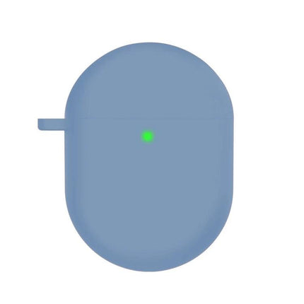 Silicone Case for Earphones During Everyday Outings - light blue washable shock‑resistant silicone earbud case with LED indicator, portable protection