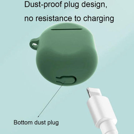Silicone Case for Earphones During Everyday Outings - green washable shock‑resistant silicone case with dust‑proof bottom plug for charging