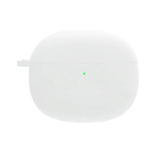 Silicone Case for Earphones in Daily Travel Protection - white silicone cover with LED indicator, pocket and backpack safe