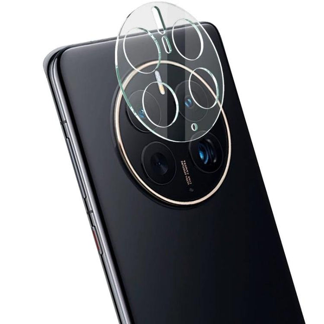 Imak Protective Glass Lens Film For Huawei Mate 50 Series showing clear acrylic lens cap and glass film aligned over camera for scratch protection