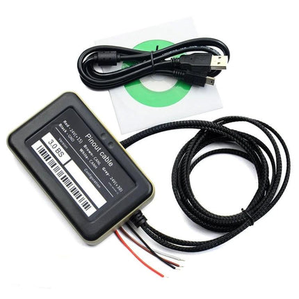 Essential accessory for truck drivers managing emissions on routes - AdBlue emulator box with cables and USB for disabling AdBlue system
