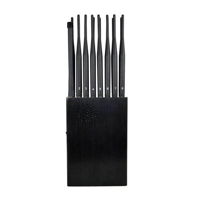 Versatile Portable Mobile Signal Jammer for Everyday Use black 8-antenna handheld device jamming mobile WiFi GPS signals