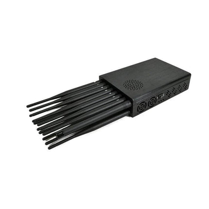 Versatile Portable Mobile Signal Jammer for Everyday Use black 16-band portable jammer with multiple antennas, compact design for meetings and vehicle use