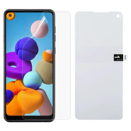 Clear Hydrogel Screen Protector For Samsung Galaxy And Huawei edge-to-edge clear hydrogel protector on curved phone screen