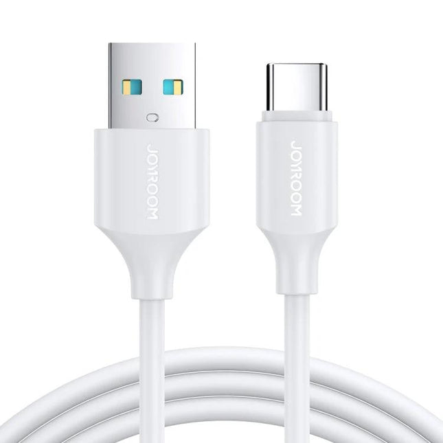 Joyroom USB to USB-C Cable for Everyday Device Charging - white USB A to USB-C charging and data cable, durable everyday use