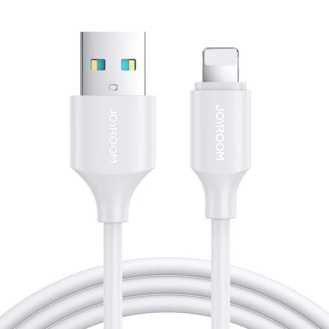 Joyroom Cable for Keeping Devices Charged in Daily Life - white USB to Lightning charging and data cable for smartphone and tablet