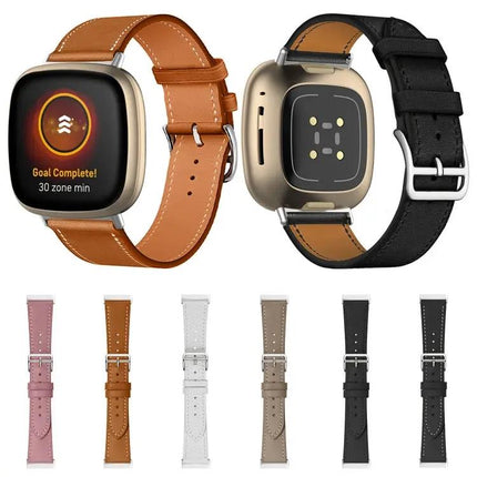 Genuine Leather Watch Band for Fitbit Versa 4 Sense 2