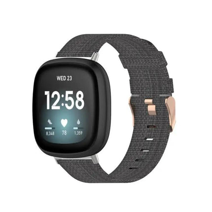 Nylon Canvas Watch Band 23.2mm For Fitbit Versa 4 Sense 2