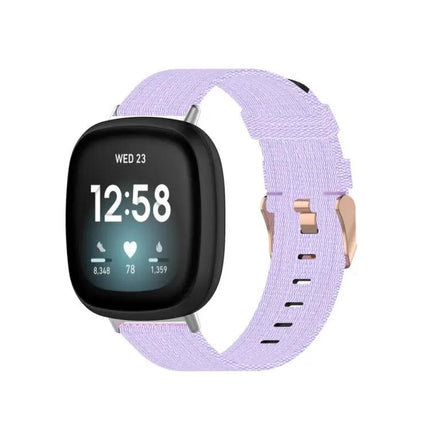 Nylon Canvas Watch Band 23.2mm For Fitbit Versa 4 Sense 2