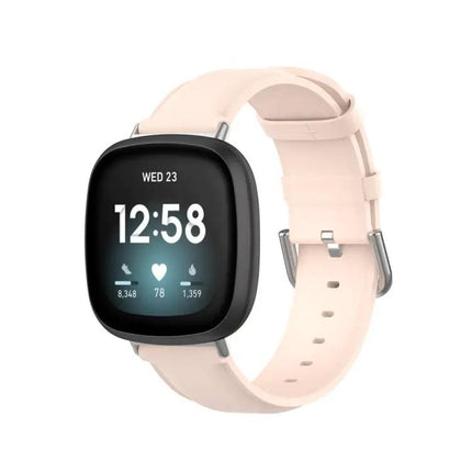 Leather Watch Band For Fitbit Versa 4 Sense 2 95/135mm