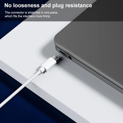 Versatile Type-C Cable for Home and Travel Charging plugged into laptop USB-C port showing secure fit and lightweight design for daily use