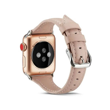 Thin Leather Replacement Watch Band For Apple Watch 38-44mm