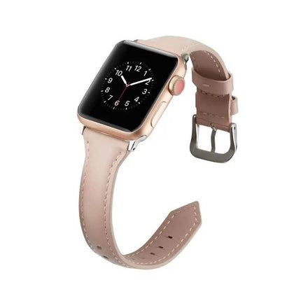Thin Leather Replacement Watch Band For Apple Watch 38-44mm