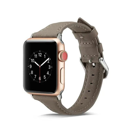Thin Leather Replacement Watch Band For Apple Watch 38-44mm