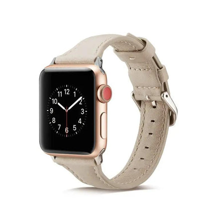 Thin Leather Replacement Watch Band For Apple Watch 38-44mm