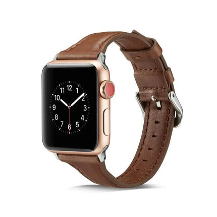 Thin Leather Replacement Watch Band For Apple Watch 38-44mm