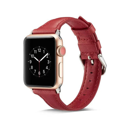 Thin Leather Replacement Watch Band For Apple Watch 38-44mm