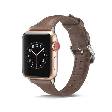 Thin Leather Replacement Watch Band For Apple Watch 38-44mm