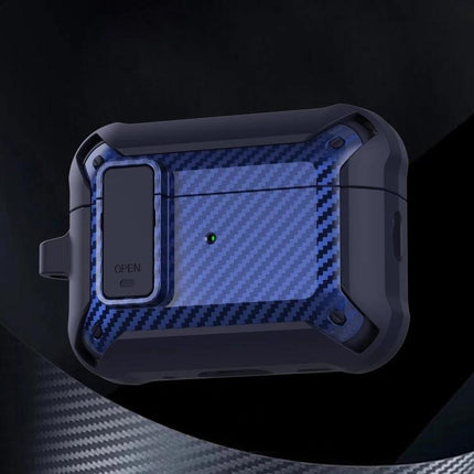 Bumblebee Carbon Fiber Case for Everyday Earphone Protection - rugged blue carbon fiber earphone case with 360° impact and scratch protection