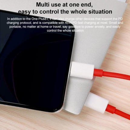 OnePlus 9 Charging Cable for Daily Mobile Essentials - red fast-charging cable connected to OnePlus 9 and laptop for reliable daily power