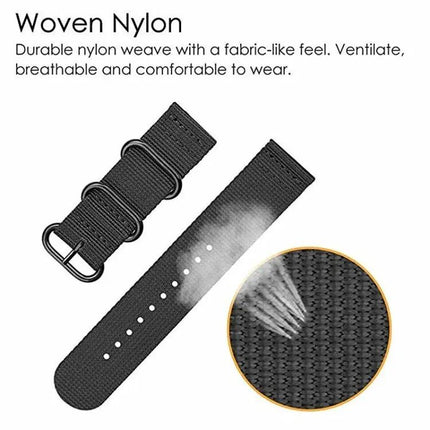 Nylon Three Ring Watch Band For Samsung Galaxy Watch4 Watch5