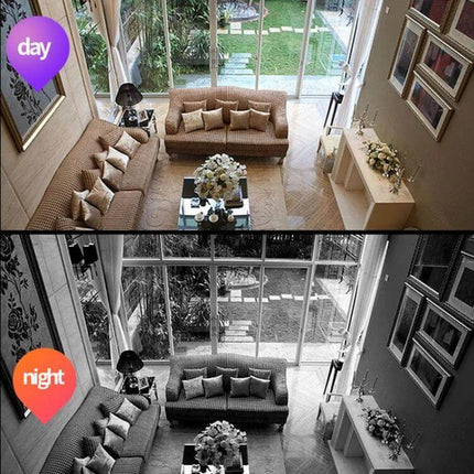 Wireless Light Bulb WiFi Surveillance Camera with Night Vision monitoring day and night living room through E27 bulb fixture