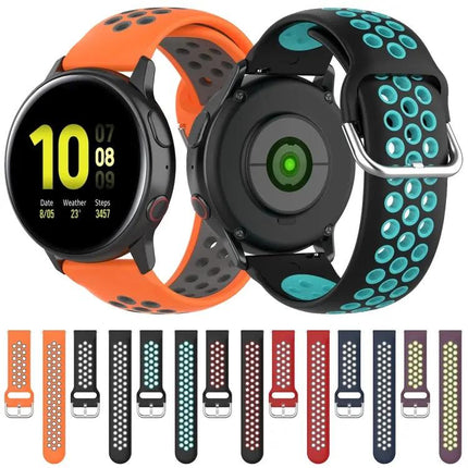 20mm Two-Tone Sport Silicone Watch Band For 42mm Watches