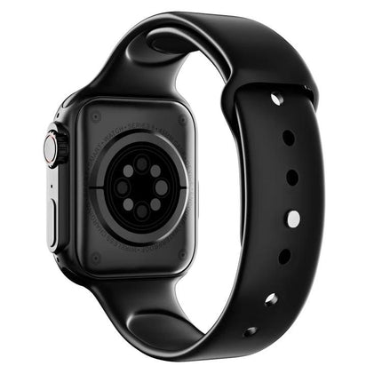 A Practical Smart Watch for Everyday Health and Activity Tracking - black smartwatch with 2.0-inch IPS display and MSA311 sensor, rear sensor view