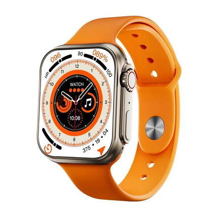 A Practical Smart Watch for Everyday Health and Activity Tracking orange smartwatch with 2.0-inch IPS display showing activity and music widgets
