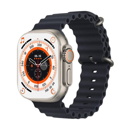 Versatile Smart Watch for Daily Health and Activity Tracking — modern silver smartwatch with black sport band showing heart rate and activity face