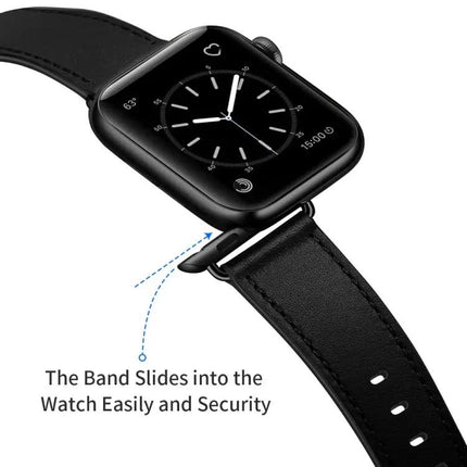 Cowhide Leather Apple Watch Band 38-49mm Compatible
