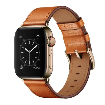 Cowhide Leather Apple Watch Band 38-49mm Compatible
